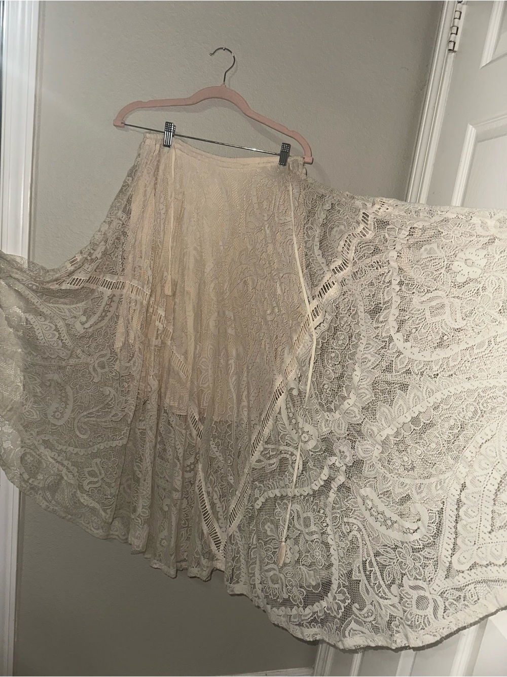 Rhiannon Lace Maxi Skirt - Cream - Picture 3 of 7